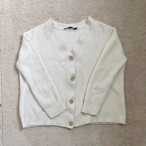Jenni Kayne Cream Button-Up Cardigan